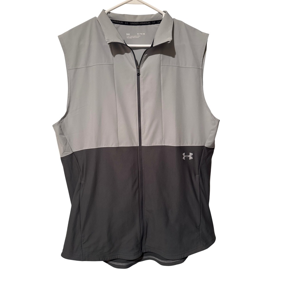 Under Armour Vanish Hybrid Vest Gray Color Block Sleeveless Fitted Men's XL